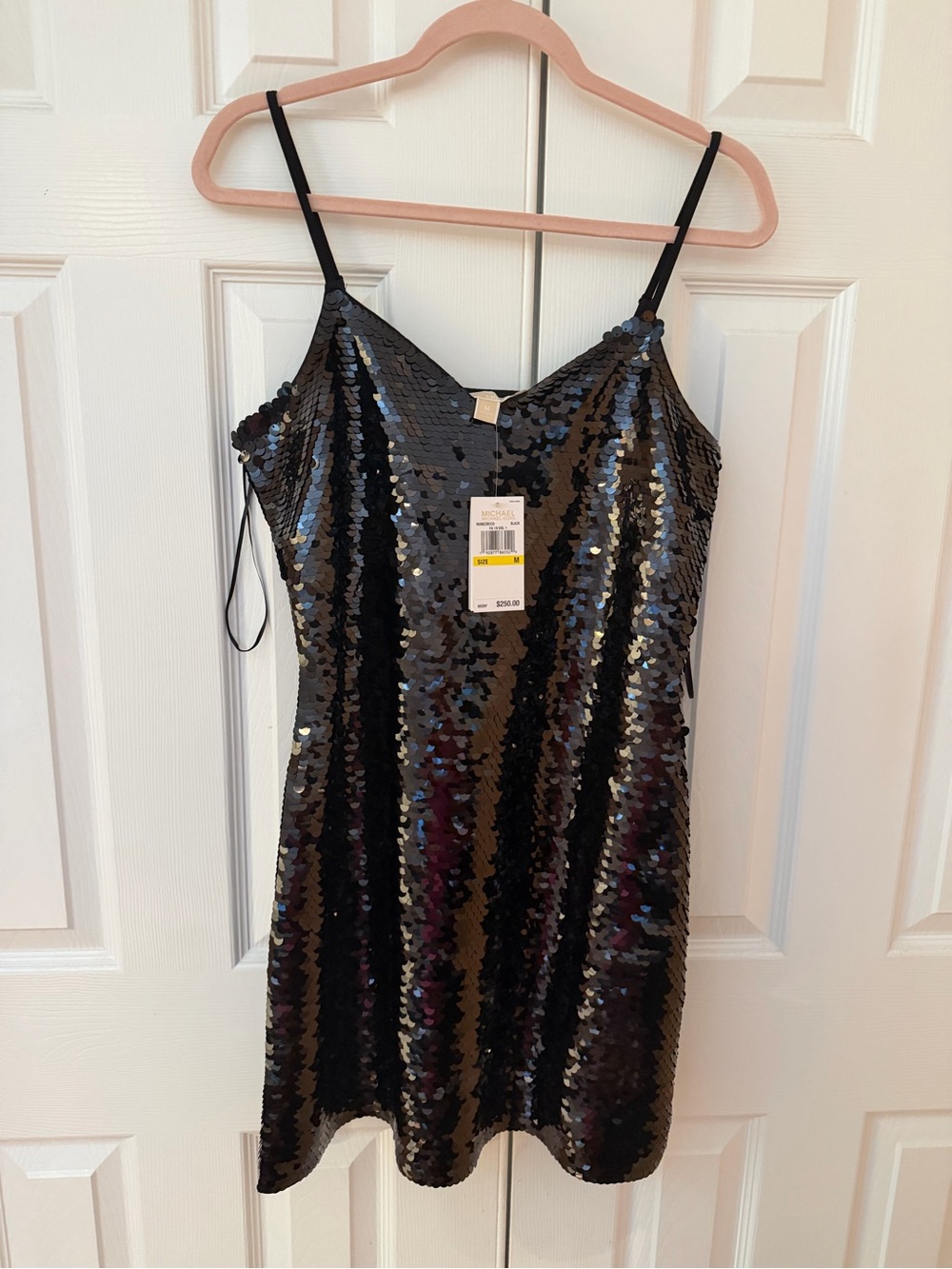 Michael Kors Black Sequin Mini Slip Dress